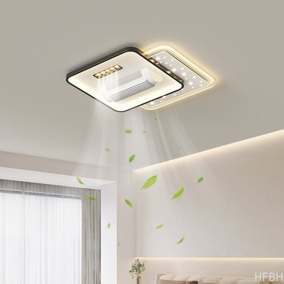 English Voice Control LED Ceiling Fan Light Living Room Leafless Bedroom Soft Wind Invisible Fan Light Mute Eye