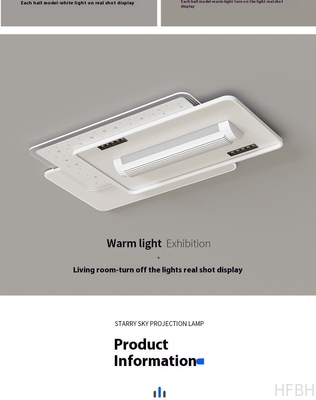 English Voice Control LED Ceiling Fan Light Living Room Leafless Bedroom Soft Wind Invisible Fan Light Mute Eye