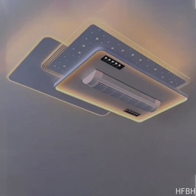 English Voice Control LED Ceiling Fan Light Living Room Leafless Bedroom Soft Wind Invisible Fan Light Mute Eye