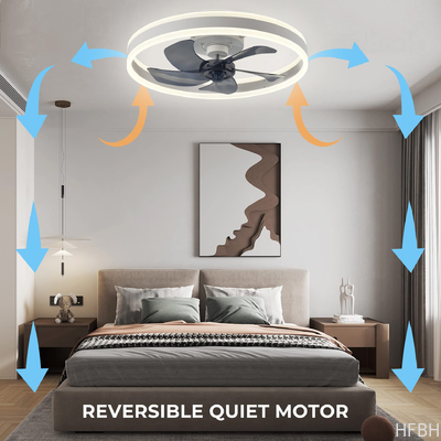 Factory Supply Modern Simple Fan Light for Bedroom Mute Ceiling Fan Light with ABS Material