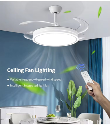 Contemporary Ceiling Light With Fan For Home Or Villa Metal Iron Copper For Ambient Lighting