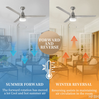 Unique 48 Inch 3 Iron Blade Powerful Decorative Lighting Ceiling Fan Bedroom Rotating Led Ceiling Fan With Light