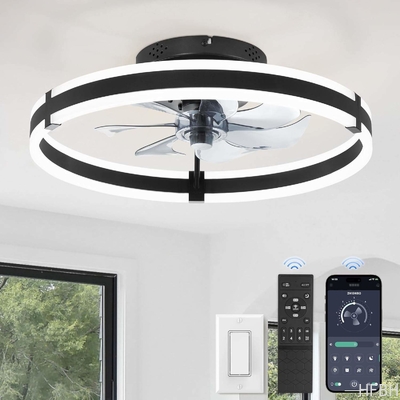 Remote Modern Flush Mount Led Fan Light Fandelier Ceiling Fans for Bedroom