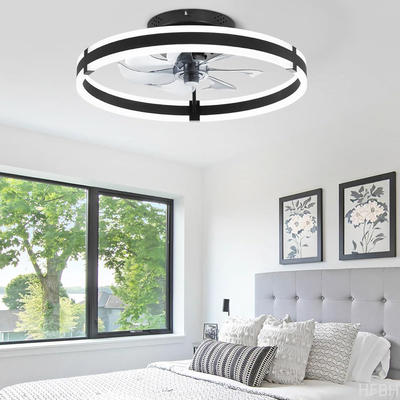 Remote Modern Flush Mount Led Fan Light Fandelier Ceiling Fans for Bedroom