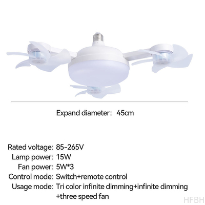 4 Heads Fan LED Light Drone-Shaped Remote Control Indoor Bedroom AC 85-265V Ceiling Fan Lamp