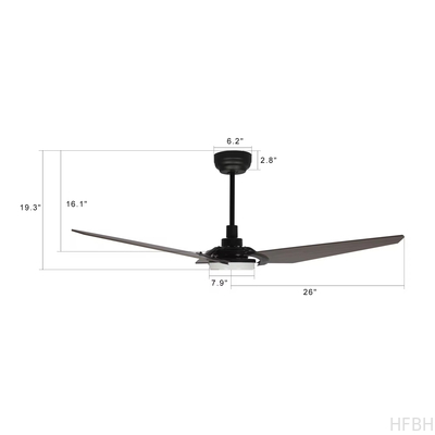 52 Inch Ceiling Fan with Light for Dining Room Lighting Decoration Led Ceiling Fan Light with Remote Control