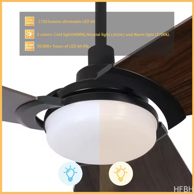 52 Inch Ceiling Fan with Light for Dining Room Lighting Decoration Led Ceiling Fan Light with Remote Control
