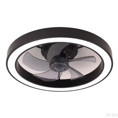 20 Inch Fan Light Deluxe Black and White Model Simple Dimmable 5 Blade Ceiling Fan Light with Light and Remote Control