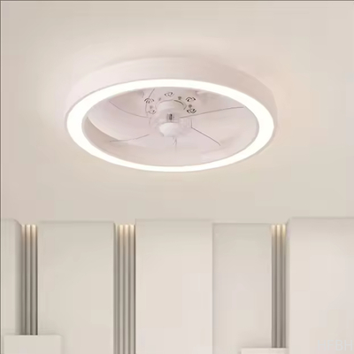 20 Inch Fan Light Deluxe Black and White Model Simple Dimmable 5 Blade Ceiling Fan Light with Light and Remote Control