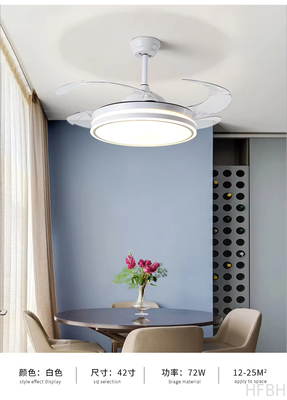 Modern LED Ceiling Fan Light for Home and Restaurant Bluetooth Mute Simple Invisible Iron Chandelier 220V