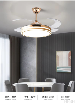 Modern LED Ceiling Fan Light for Home and Restaurant Bluetooth Mute Simple Invisible Iron Chandelier 220V