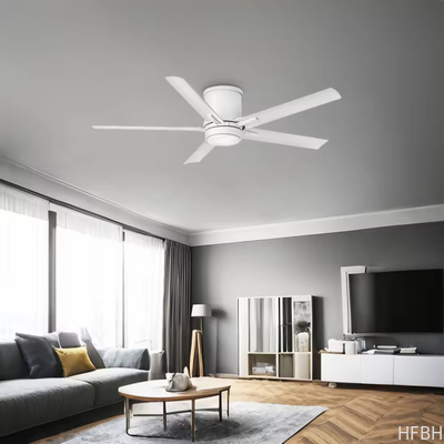 42"/52" Aluminum LED Ceiling Fan with Light Three-Color LED 6 Adjustable Speeds Remote Control Metal Material