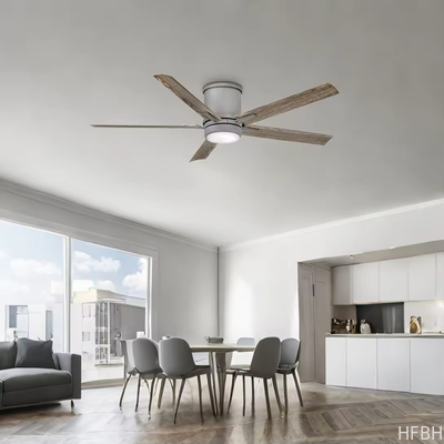 42"/52" Aluminum LED Ceiling Fan with Light Three-Color LED 6 Adjustable Speeds Remote Control Metal Material