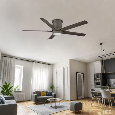 42"/52" Aluminum LED Ceiling Fan with Light Three-Color LED 6 Adjustable Speeds Remote Control Metal Material
