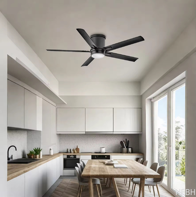 42"/52" Aluminum LED Ceiling Fan with Light Three-Color LED 6 Adjustable Speeds Remote Control Metal Material