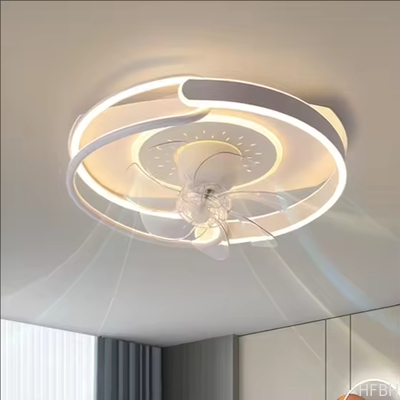 Simple Creative Bedroom Dining Room Fan Lamp Fashion Warm and Comfortable Three Colours Available Round Dining Room Fan Light