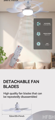 Modern LED Ceiling Fan Light E27 Remote Control 3 Colors Changeable Indoor Home Decoration Bedroom LED Fan Light