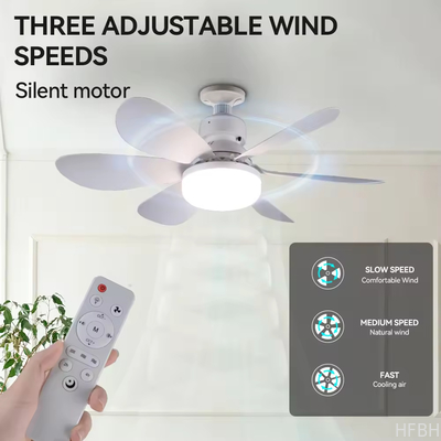 Modern LED Ceiling Fan Light E27 Remote Control 3 Colors Changeable Indoor Home Decoration Bedroom LED Fan Light