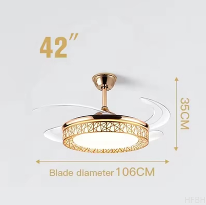 Energy-Saving Golden Recessed Ceiling Fan Lights for Easy Ceiling Installation