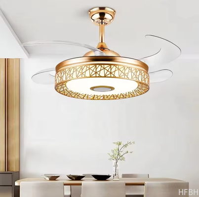 Energy-Saving Golden Recessed Ceiling Fan Lights for Easy Ceiling Installation