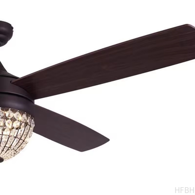 Factory wholesale  source factory  52 Inch Fancy Modern Air Cooling Fan Crystal Lamp Fan ORB Ceiling Fan Light With 4 Plywood Blades, Include Remote Control