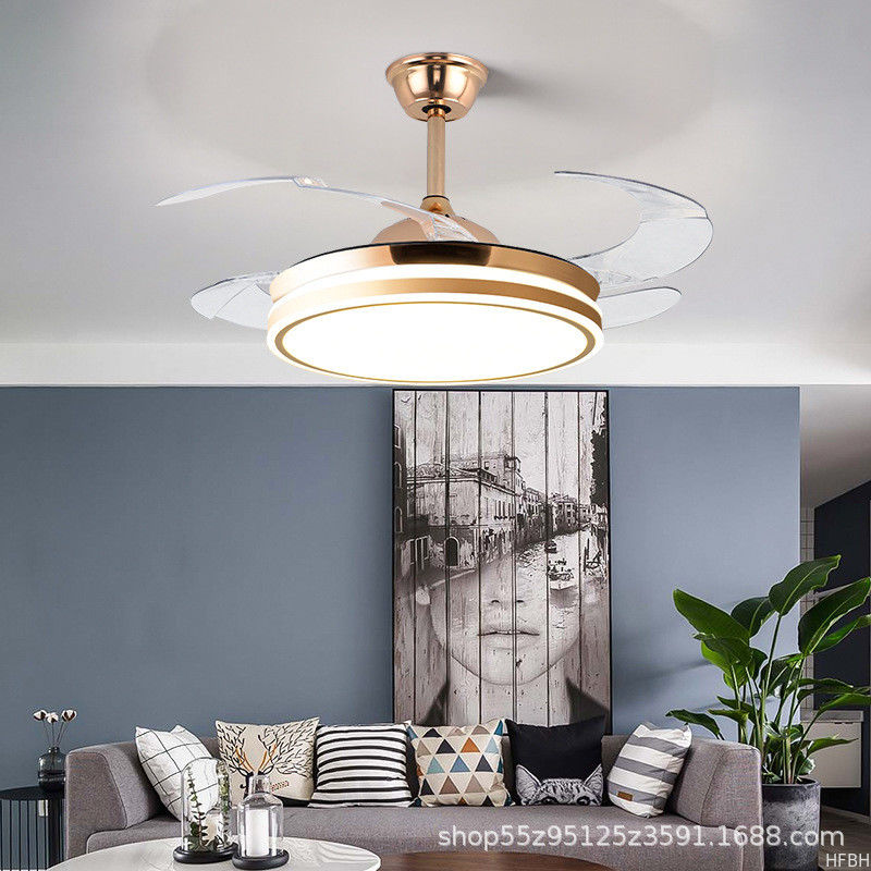Crystal Chandelier Ceiling Fan 52 Inch Bluetooth Mute Ceiling Fan Remote Control