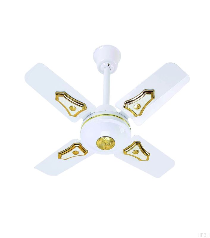 White 24 Inch 4 Blade Ceiling Fan With Light , Electric Ceiling Fan With Remote