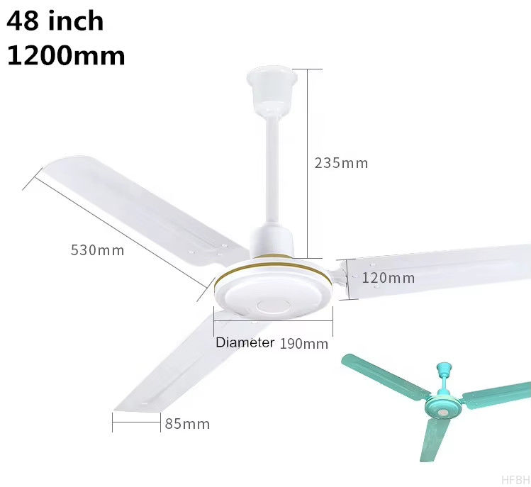 Smart 42 Inch Modern LED Ceiling Fans Electric Power Source 220V Iron Blade