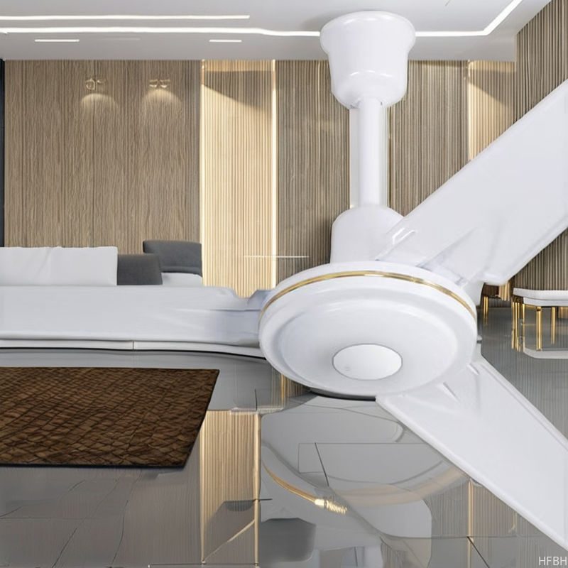 Smart 42 Inch Modern LED Ceiling Fans Electric Power Source 220V Iron Blade