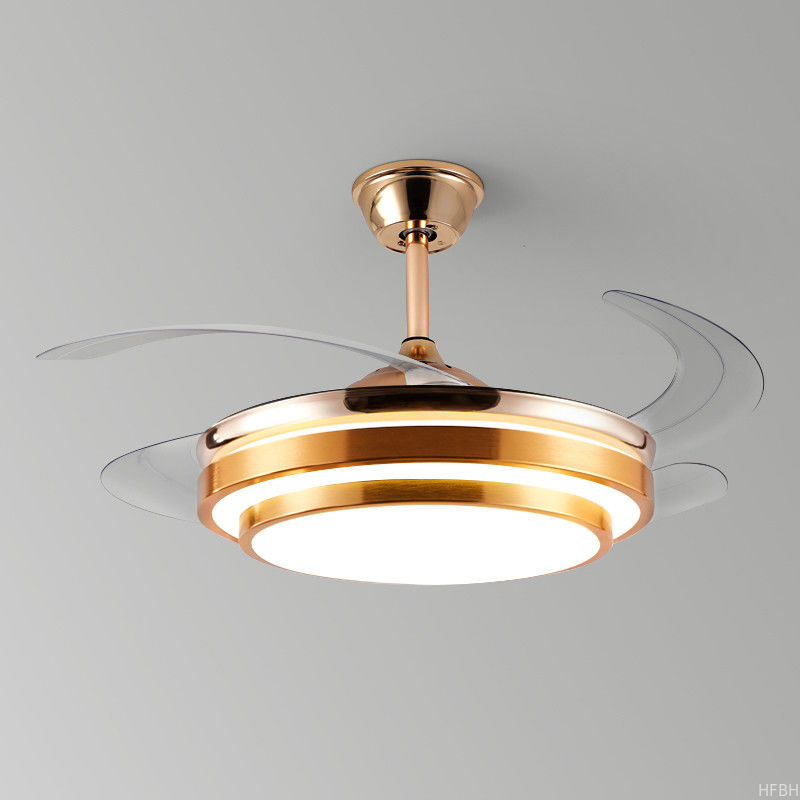 Remote Control LED Bedroom Ceiling Fan Modern Retractable Ceiling Fans With LED Lights