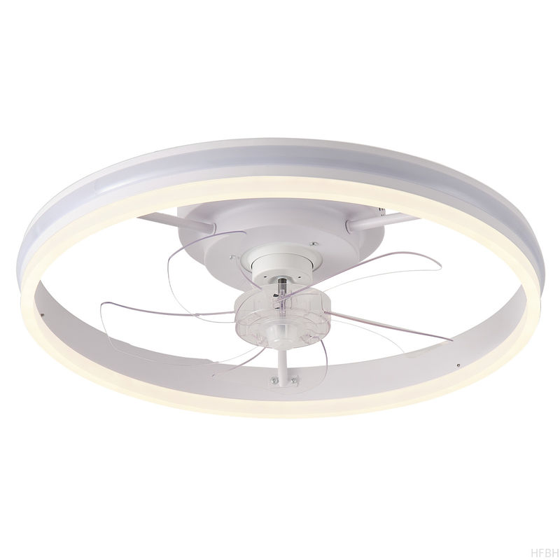 20 Inch Flush Mount Ceiling Fan Light , Bedroom White Fandelier Ceiling Fan With Light