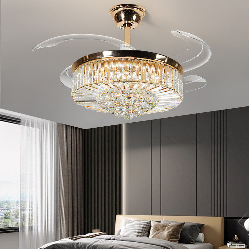 Luxury LED Flush Mount Ceiling Fan With Light And Remote Control