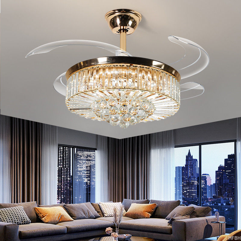 Luxury LED Flush Mount Ceiling Fan With Light And Remote Control