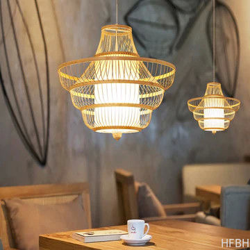 Bedroom Living Room Flush Mount LED Ceiling Fan / Rattan Ceiling Fan With Light