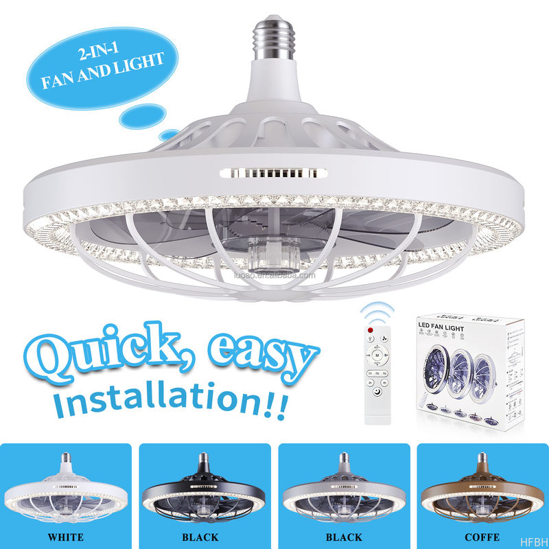 Moving Head Intelligent Dimming Home Decor Ceiling Fan 360 Rotating Remote Control