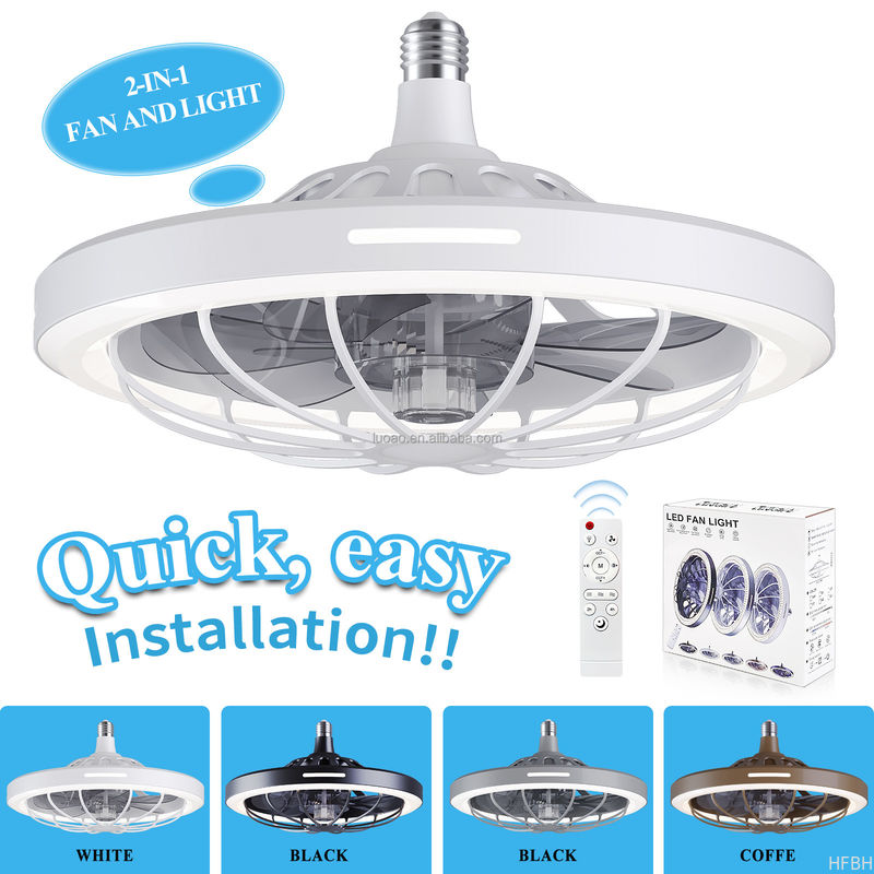 Moving Head Intelligent Dimming Home Decor Ceiling Fan 360 Rotating Remote Control