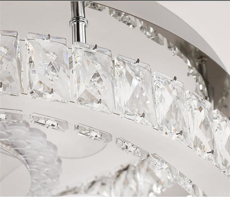 Light Luxury Crystal Ceiling Fan Light Nordic Silent Concealed Ceiling Fan With Light