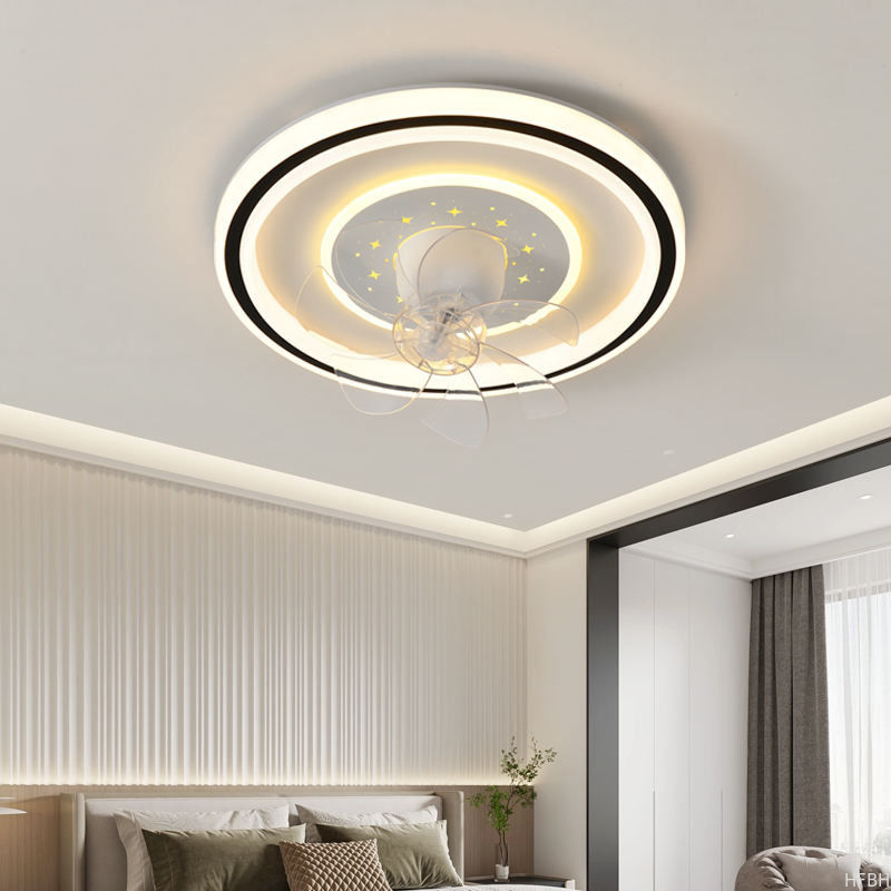 Modern Minimalist Ceiling Fan Light , Creative Lighting Ceiling Fans Remote Control