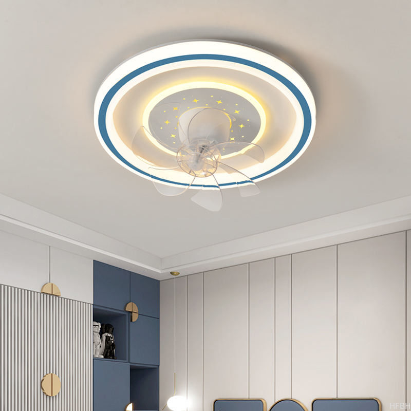 Modern Minimalist Ceiling Fan Light , Creative Lighting Ceiling Fans Remote Control