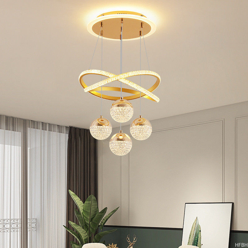 Custom Crystal Ceiling Fan Light , Chandelier Ceiling Fan With Pendant Light