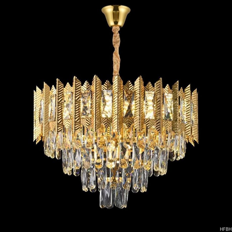 Retractable Crystal Chandelier Ceiling Fan With Light And Remote Control