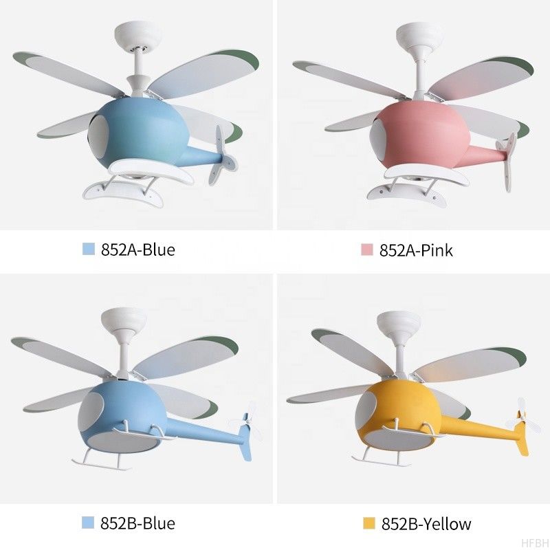 Custom Helicopter Ceiling Fan Light , Airplane Ceiling Fan Remote Control For Kids Room
