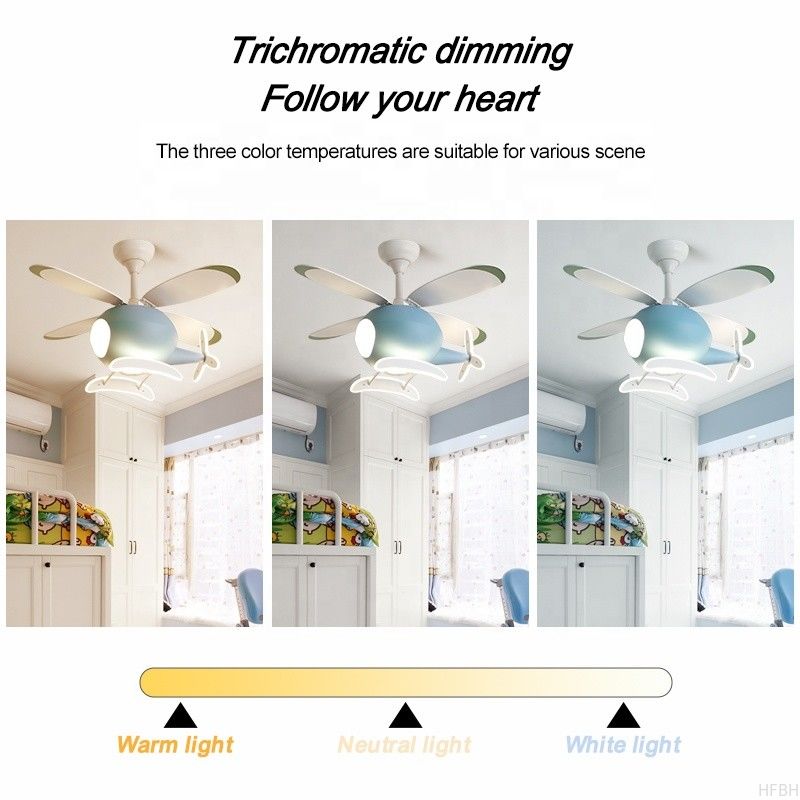 Custom Helicopter Ceiling Fan Light , Airplane Ceiling Fan Remote Control For Kids Room