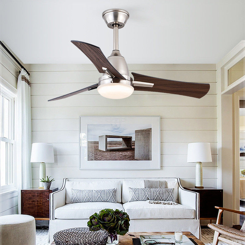 42 Inch High Power 3 Blades Wooden Ceiling Fan With Light And Remote Control