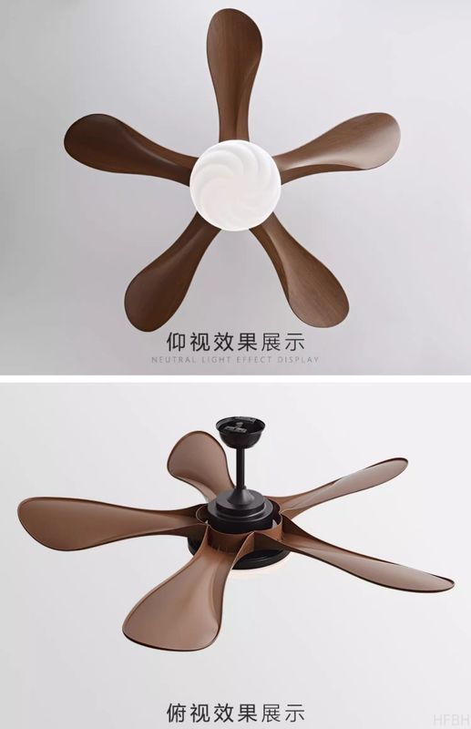 Cream Wind Wooden Blade 48 Inch Ceiling Fan With Light And Remote Control