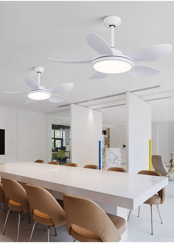 Large Wind Power Electric Fan Pendant Light Five Leaf Solid Wood Ceiling Fan