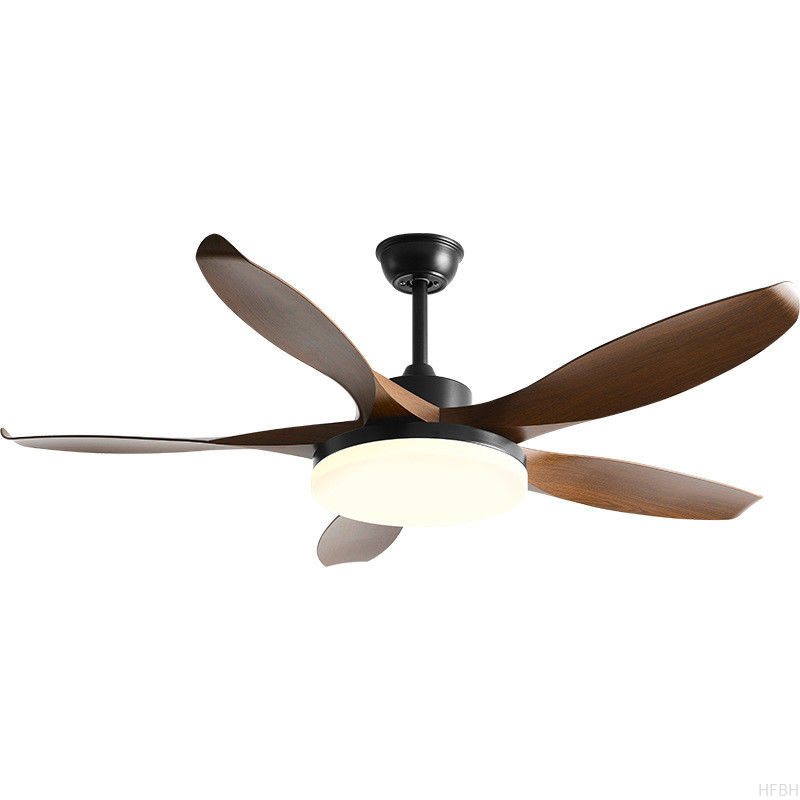 Minimalist Wooden Blade Ceiling Fan 46 Inch 5 Blades Household Integrated Fan Pendant Light