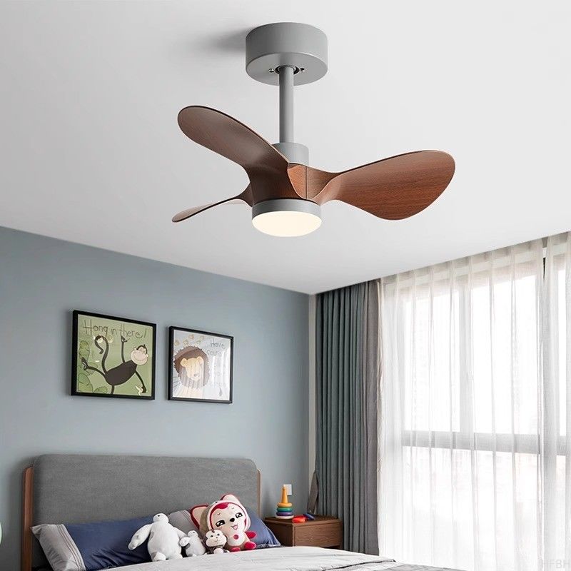 20 Inch Small Ceiling Fan Light American Retro Silent Electric Fan Pendant Light