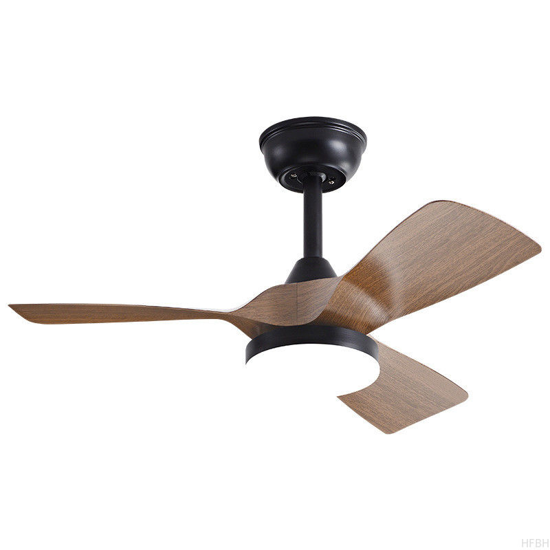 32 Inch Simple Frequency Wooden Blade Ceiling Fan Conversion Nordic Home Fan Light