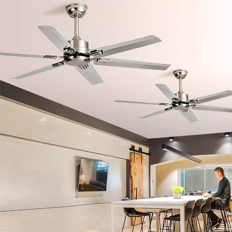 NEW Style 48 52 56 Inches Dc Ac Modern Indoor Energy Efficient Stainless Steel/wood Blades Ceiling Fan With Led Light